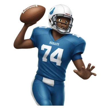 A football player throwing a football  sticker