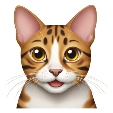 Happy Bengal cat at New Year sticker