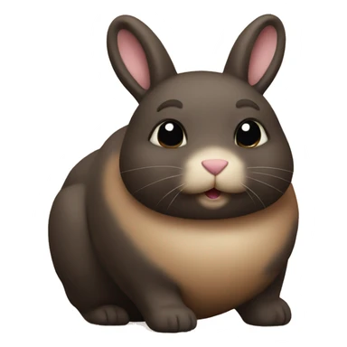 Fat brown and black rabbit sticker
