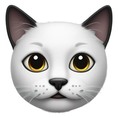 white Black cat with a black mustache  sticker