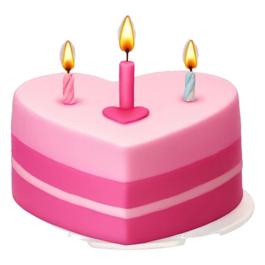Pink heart shaped  cake with candles sticker