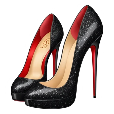 Red bottom black glitter heels sticker