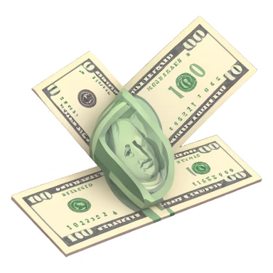 three 100 dollar bills sticker