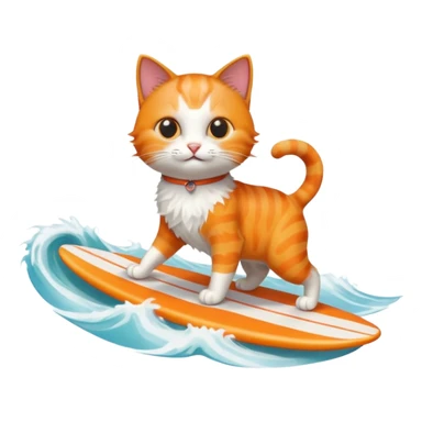 A cat surfing  sticker
