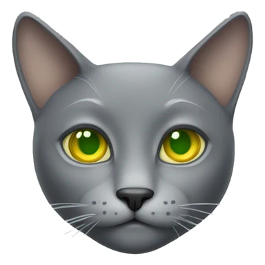 grey cat with stupid face and yellow green eyes sticker
