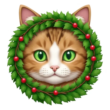 wreath cat sticker