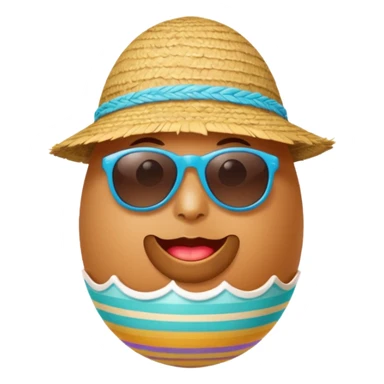 Summer beach theme egg sticker