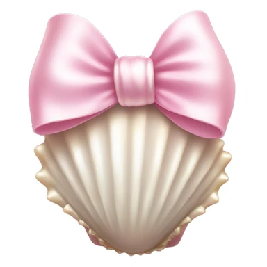 Pearl shell and light pink bow sticker