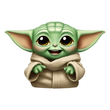 Baby Yoda laughs sticker