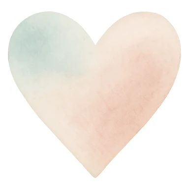 heart, soft and textured watercolor style sticker
