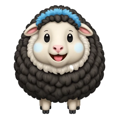 Oveja negra de cuerpo entero riendose sticker