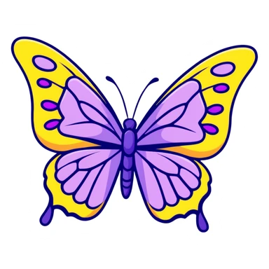 purple butterfly with sparkles sticker