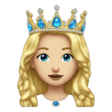 Blondegirlblueeyeswithcrown-givingkiss sticker
