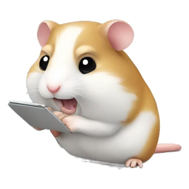 hamster is coding with laptop sticker