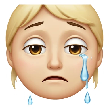 An emoji of someone trying to hold their tears sticker