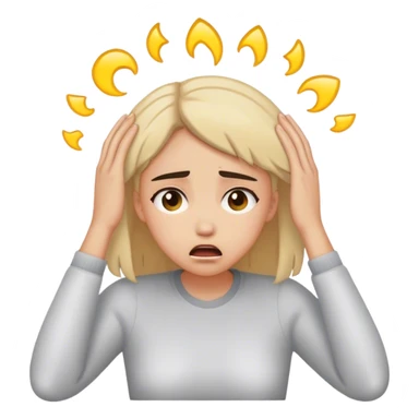 Girls holding her head in fustration sticker