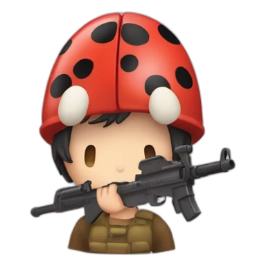une coccinelle avec une arme  sticker