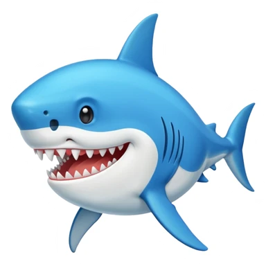 Tiburón sonriendo de diente a diente sticker