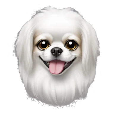 happy japanese chin, black ears, black fur on left eye, white fur on right eye  sticker