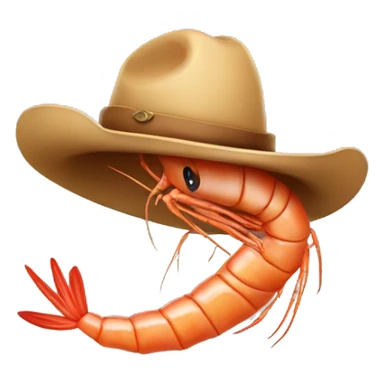 Shrimp with cowboy hat sticker