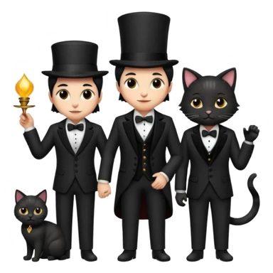 magician couple and their pet cat sticker