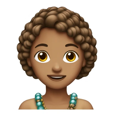 A girl with brown hair in beads sticker