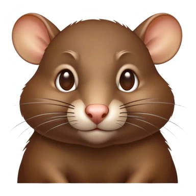 Cinematic Noble Brown Rat Portrait Emoji, Poised and alert, with a sleek, agile build and a smooth, well-groomed coat of warm brown fur, beady, determined eyes, Simplified yet sharp and sophisticated features, highly detailed, glowing with a soft, dignified glow, high shine, intelligent and resourceful, stylized with an air of urban savvy, focused and attentive, soft glowing outline, capturing the essence of a watchful and confident rat that feels as though it could scurry out of the screen with effortless authority! sticker