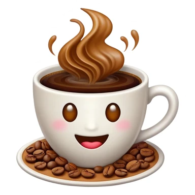 Cinematic Realistic Colombian Coffee Pop Culture Emoji, showcasing a steaming cup of rich, aromatic coffee that epitomizes Colombian culture rendered with detailed textures and warm, inviting lighting. sticker