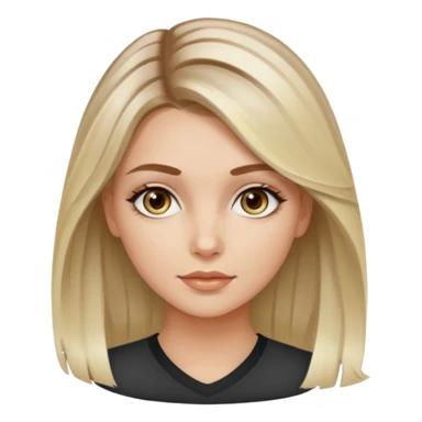 White girl hazel eyes with medium hair with platinum blonde highlights balayage sticker