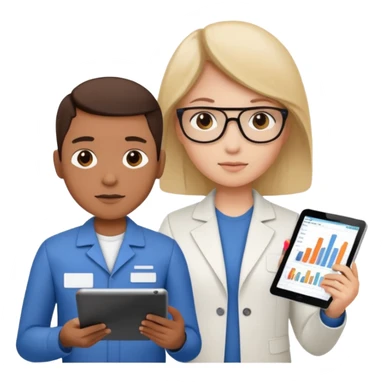 report with charts on a tablet sticker