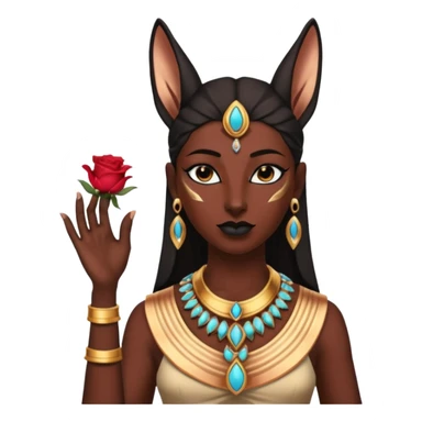 Ancient Black lapis rose gold woman anubis immature floor stage formally posed  sticker