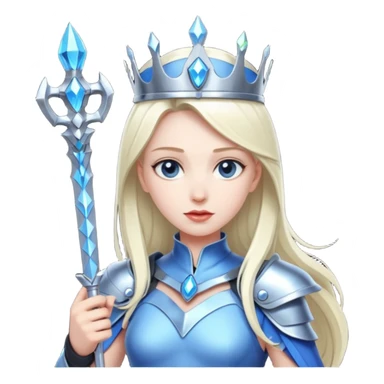 Cyber Queen – holo scepter + chrome belt,Blue Queens. sticker