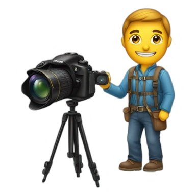 Photographer with camera and tripod sticker
