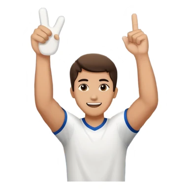 person cheering at a sports game, holding a foam finger or waving, stadium background sticker