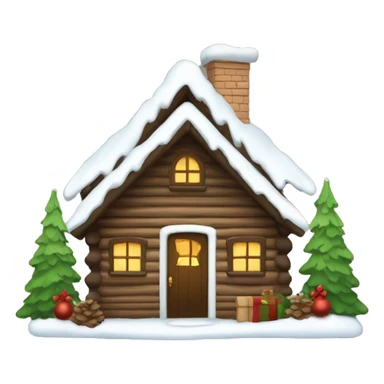 Christmas cabin sticker