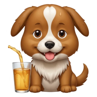 Dog drinking sticker