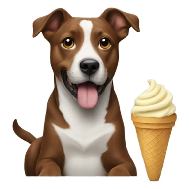 Dog eating ice cream on couch sticker