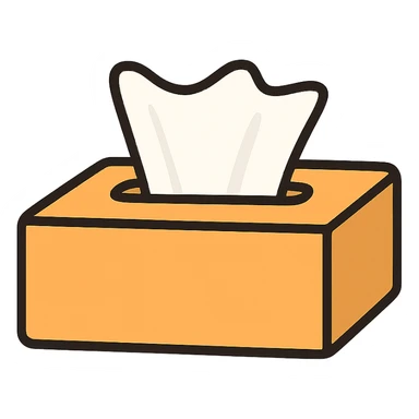 flat toon style tissue box sticker