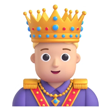 boss emoji, boss with a crown, white person sticker