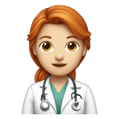 Red hair girl doctor radiologist sticker
