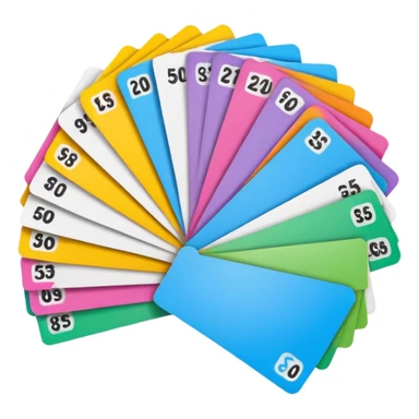 Create a blank lottery coupon fanned out, clean and colorful sticker