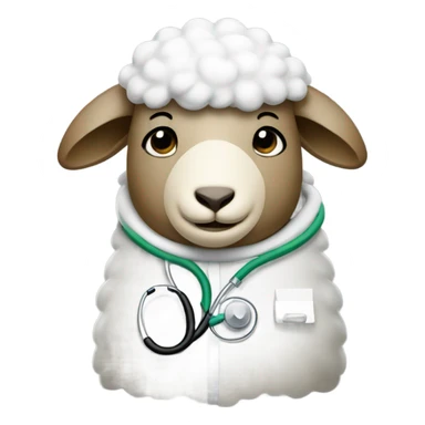 Sheep wearing a stethoscope  sticker