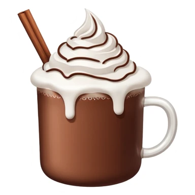 hot chocolate with whipped cream and marshmallows sticker