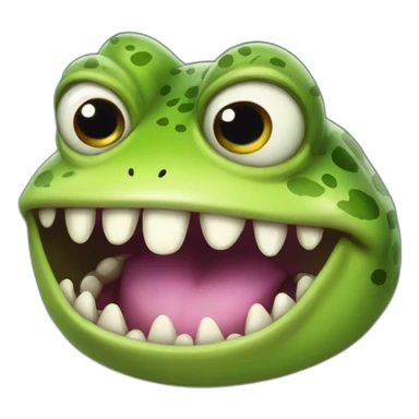 Frog scary big teeth sticker
