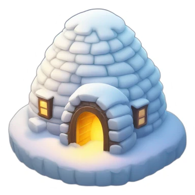 igloo with glowing heart symbol on top of it sticker