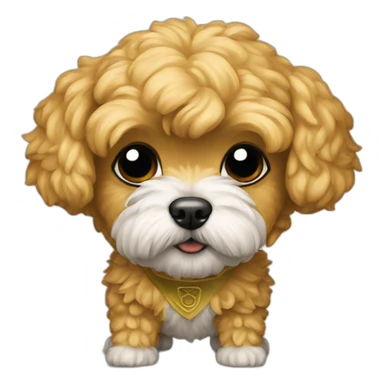 golden maltipoo ninja sticker