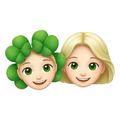 two clover lovers, smiling and close together sticker