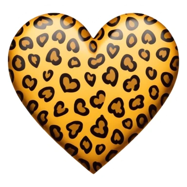 Animal print heart sticker