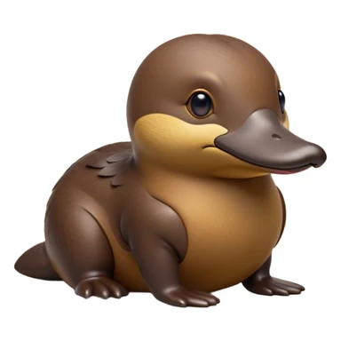 Cinematic Noble Platypus Portrait Emoji, Poised and regal, with a uniquely streamlined build and a sleek brown fur, a distinctive flat duckbill and broad, beaver-like tail, deep-set soulful eyes full of wonder, Simplified yet sharp and sophisticated features, highly detailed, glowing with a soft, dignified glow, high shine, intelligent and enigmatic, stylized with an air of aquatic curiosity, focused and attentive, soft glowing outline, capturing the essence of a watchful and confident oddity, so majestic it feels as though it could glide out of the screen with effortless authority! sticker