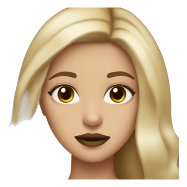 pretty girl with dark brown hair with blonde streak and hazel eyes and brown lipstick  sticker